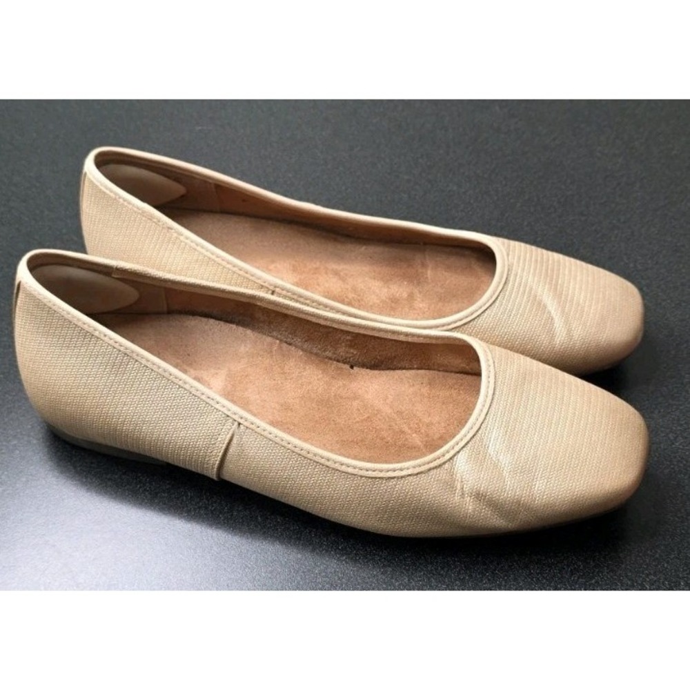 Vionic Women 9.5 Orinda Skimmers Ballet Flat Loafer Career Office Gold